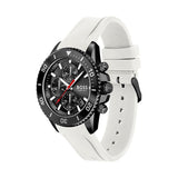 Hugo Boss Admiral Chronograph Black Dial White Rubber Strap Watch for Men - 1513966