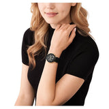 Michael Kors Runway Chronograph Black Dial Black Silicone Strap Watch For Women - MK7385