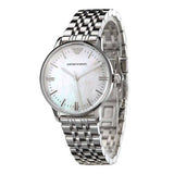 Emporio Armani Classic Quartz Mother of Pearl Dial Silver Steel Strap Watch For Women - AR1602