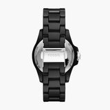 Fossil FB-01 Three-Hand Black Dial Black Ceramic Strap Watch for Women - CE1108