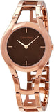 Calvin Klein Class Brown Dial Rose Gold Steel Strap Watch for Women - K6R2362K