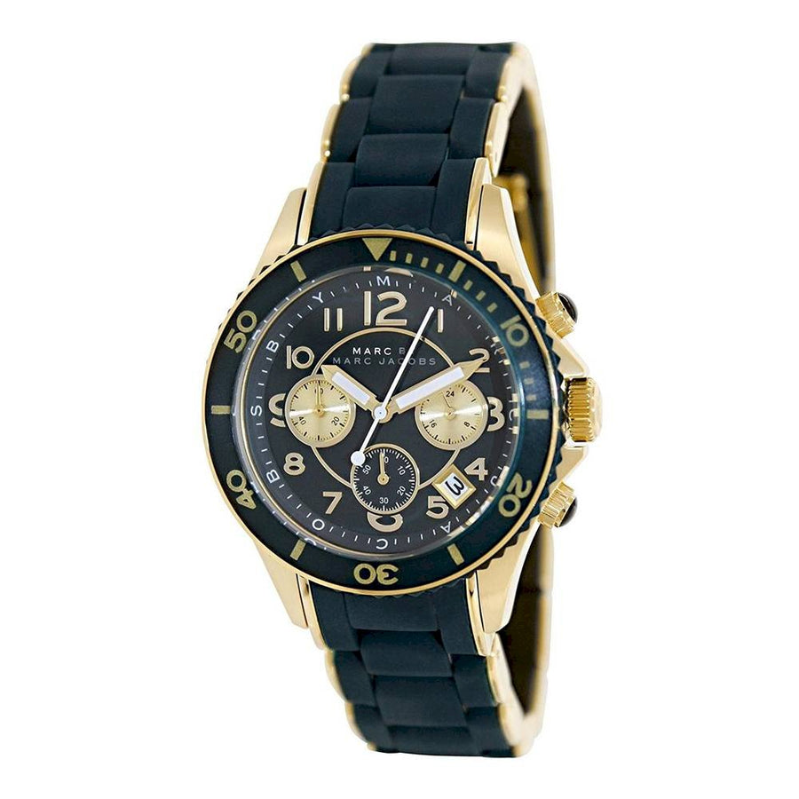 Marc Jacobs Rock Chronograph Green Dial Green Silicone Strap Watch for Women - MBM2597
