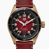 Tag Heuer Autavia Calibre 5 Chinese New Year Maroon Dial Maroon Leather Strap Watch for Men - WBE5193.FC8300