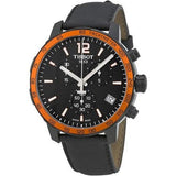 Tissot T Sport Quickster Chronograph Black Dial Black Rubber Strap Watch For Men - T095.417.36.057.01