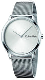 Calvin Klein Minimal SIlver Dial Silver Mesh Bracelet Watch for Women - K3M221Y6