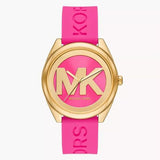 Michael Kors Janelle Quartz Pink Dial Pink Rubber Strap Watch For Women - MK7349