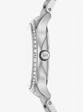 Michael Kors Sage Three-Hand White Dial Silver Steel Strap Watch for Women - MK4807