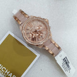 Michael Kors Wren Crystals Rose Gold Dial Rose Gold Steel Strap Watch for Women - MK6096