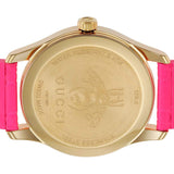 Gucci G Timeless Quartz Pink Dial Pink Leather Strap Watch For Women - YA1264115