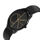 Calvin Klein Minimal Black Dial Black Mesh Bracelet Watch for Men - K3M214X1