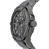 Guess Rigor Multifunction Black Dial Black Steel Strap Watch For Men - W0218G1