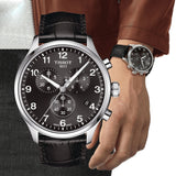 Tissot Chrono XL Classic Black Dial Black Leather Strap Watch For Men - T116.617.16.057.00