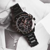 Maserati Traguardo Chronograph Black Dial Black Steel Strap Watch For Men - R8873612048