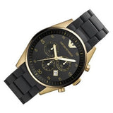 Emporio Armani Sportivo Quartz Black Dial Black Steel Strap Watch For Men - AR8023