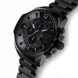 Diesel Mega Chief Chronograph Black Dial Black Stainless Steel Watch For Men - DZ4355