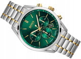 Hugo Boss Champion Green Dial Silver Steel Strap Watch for Men - 1513878