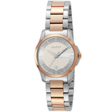 Gucci G Timeless Silver Dial Two Tone Steel Strap Watch For Women - YA126528