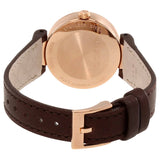 Gucci G Interlocking Mother of Pearl Dial Brown Leather Strap Watch For Women - YA133516