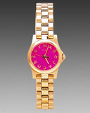Marc Jacobs Henry Dinky Pink Dial Rose Gold Steel Strap Watch for Women - MBM3203
