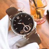 Fossil The Commuter Twist Black Dial Brown Leather Strap Watch for Men -  ME1165