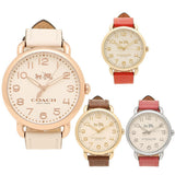 Coach Delancey White Dial White Leather Strap Watch for Women - 14502716