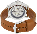 Fossil Commuter Automatic Skeleton Blue Dial Brown Leather Strap Watch for Men - ME3159