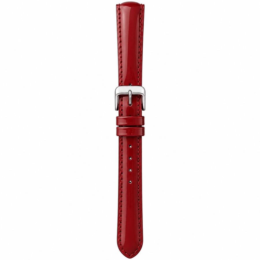Michele Deco Mother of Pearl Dial Red Leather Strap Watch For Women - MWW06V000014