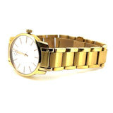 Calvin Klein City White Dial Gold Steel Strap Watch for Women - K2G23546