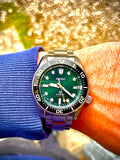 Seiko Prospex 140th Anniversary Limited Divers Green Dial Silver Steel Strap Watch For Men - SPB207J1