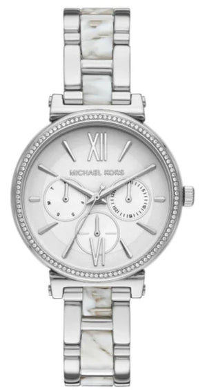 Michael Kors Sofie Analog White Dial Silver Steel Strap Watch For Women - MK4345