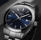 Tissot Gentleman Quartz Blue Dial Silver Steel Strap Watch For Men - T127.410.11.041.00