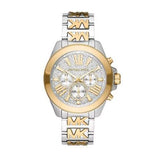 Michael Kors Wren Chronograph Crystals Silver Two Tone Steel Strap Watch for Women - MK6953