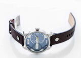 Diesel Mini Daddy LIght Blue Dial Brown Leather Strap Watch For Men - DZ7321