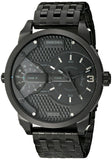 Diesel Mini Daddy Dual Time Black Dial Black Stainless Steel Strap Watch For Men - DZ7316