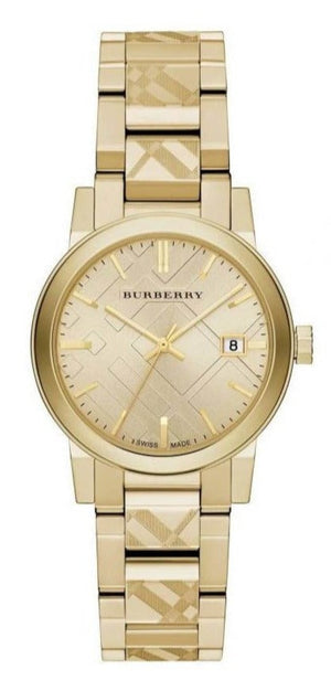 Burberry The City Gold Dial Gold Steel Strap Watch for Women - BU9234