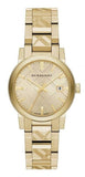 Burberry The City Gold Dial Gold Steel Strap Watch for Women - BU9234