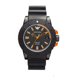 Emporio Armani Sportivo Quartz Black Dial Black Silicone Strap Watch For Men - AR5969