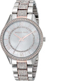 Michael Kors Lauryn Quartz Mother of Pearl White Dial Two Tone Steel Strap Watch For Women - MK4366