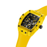 Guess Phoenix Multi Function Black Dial Yellow Rubber Strap Watch for Men - GW0203G6