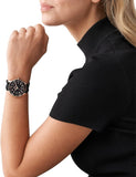 Michael Kors Runway Quartz Black Dial Black Silicone Strap Watch For Women - MK6852