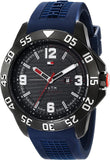 Tommy Hilfiger Cole Black Dial Blue Rubber Strap Watch for Men - 1790984