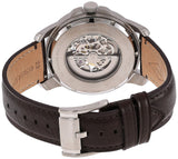 Fossil Grant Automatic Skeleton Black Dial Brown Leather Strap Watch for Men - ME3100