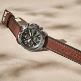 Fossil Bronson Chronograph Grey Dial Brown Leather Strap Watch for Men - FS5855