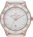 Michael Kors Runway Quartz White Dial White Rubber Strap Watch For Women - MK6853