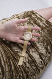 Guess Soiree Diamonds Gold Dial Gold Mesh Bracelet Watch for Women - GW0402L2