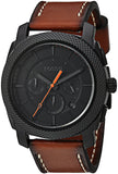 Fossil Machine Chronograph Black Dial Brown Leather Strap Watch for Men - FS5234