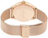 Calvin Klein Minimal Black Dial Rose Gold Mesh Bracelet Watch for Men - K3M21621