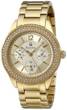 Bulova Multi Function Gold Dial Gold Steel Strap Watch for Women - 97N102
