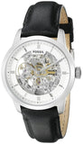 Fossil Townsman Automatic Skeleton White Dial Black Leather Strap Watch for Men - ME3085