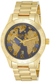 Michael Kors Layton Pave Blue Dial Gold Steel Strap Watch for Women - MK6243